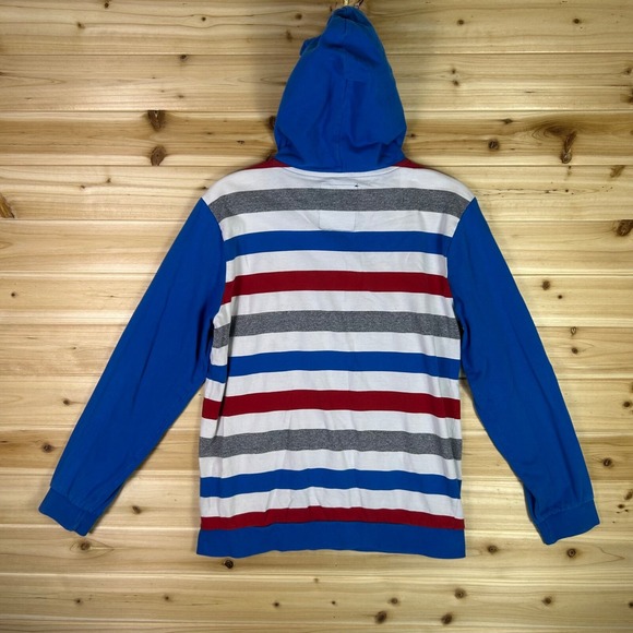 Ecko Unltd Hoodie Boys Medium Red White and Blue Striped Long Sleeve Sweater - Picture 8 of 10